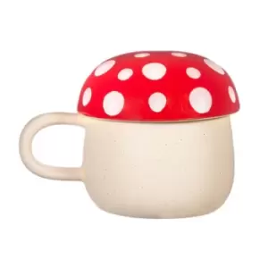 image of Sass & Belle Red Mushroom Mug with Lid