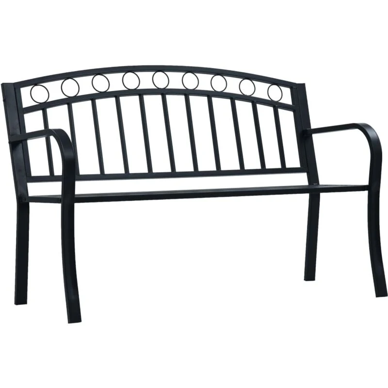 Image of VIDAXL Garden Bench 125cm Black Steel Vidaxl 47945