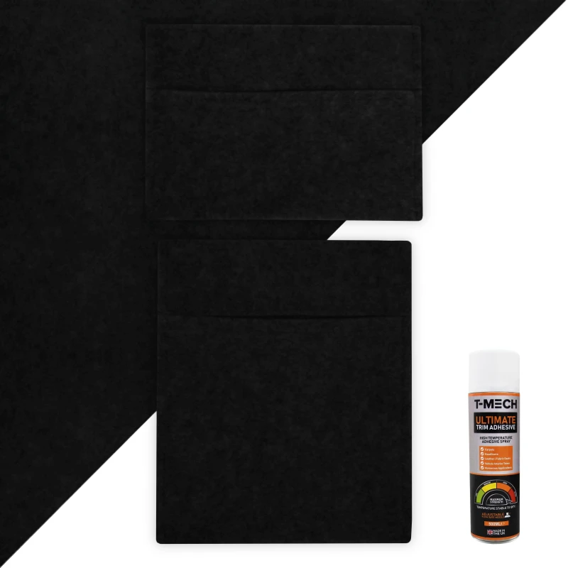 Image of MONSTER SHOP Camper Van Lining 2 Storage Pouches & 5 Cans Adhesive Glue Black 5055986191926