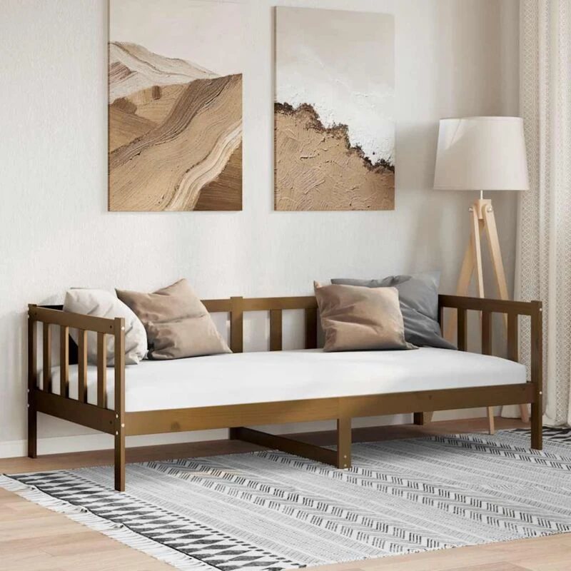 Image of VIDAXL Day Bed without Mattress Honey Brown Solid Wood Pine 90x200cm Vidaxl 8720286641392
