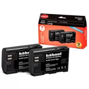 image of Hahnel HL-E6 Battery (Canon LP-E6) - Twin Pack