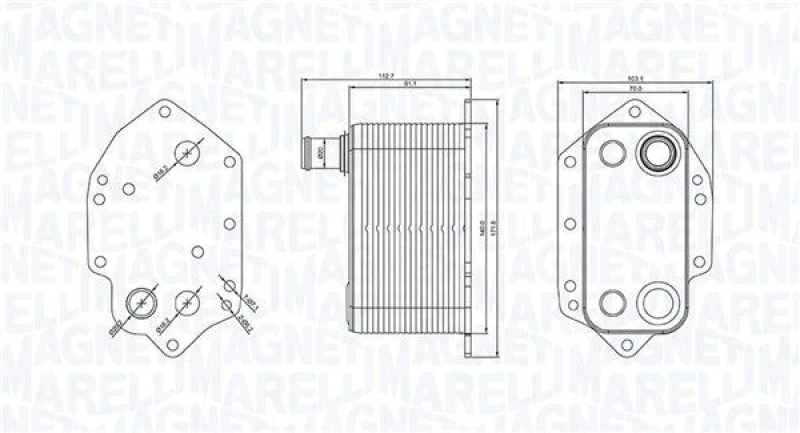Image of MAGNETI MARELLI Engine oil cooler MAGNETI MARELLI 350300004000
