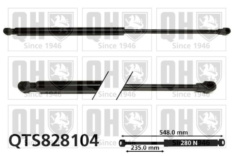 Image of QUINTON HAZELL Tailgate strut QUINTON HAZELL QTS828104
