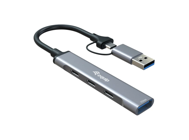 Image of Equip 4-Port USB 3.2 Gen 1/2.0 Hub. USB-C x 3 + USB-A x 1