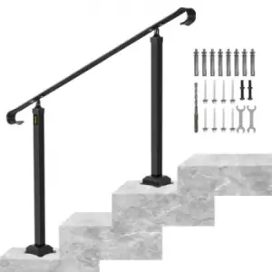 Image of VEVOR Wrought Iron Handrail Stair Railing Fit 1 to 3 Steps Adjustable Hand Rail