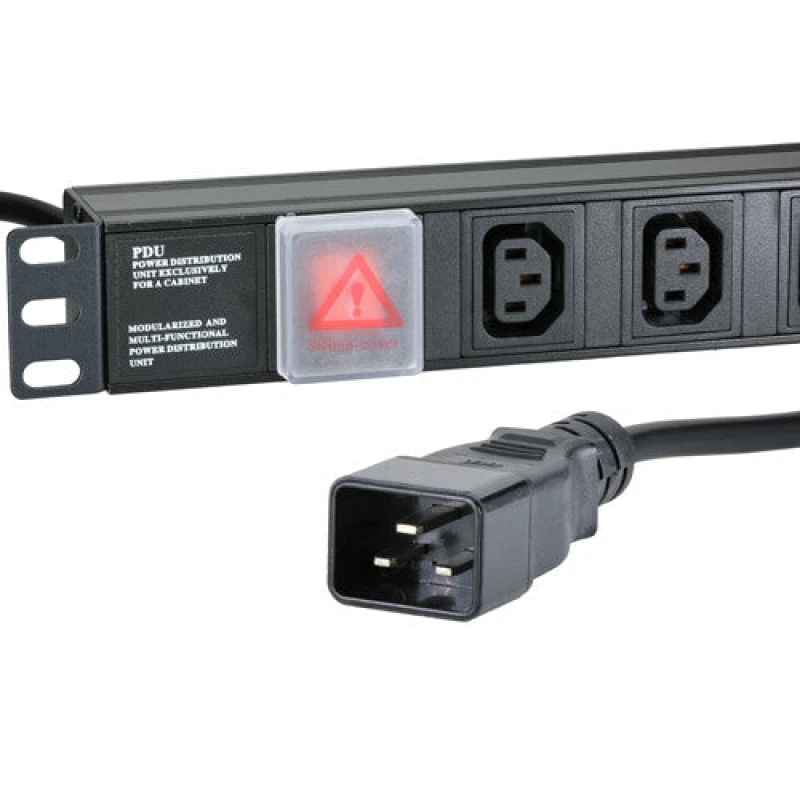 Image of Cablenet Cablenet 8 Way IEC - C13 Horizontal 1u PDU with IEC - C20 3m Feed IEC8HC20