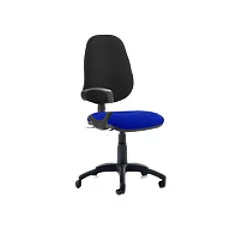 Image of Dynamic Tilt & Lock Task Operator Chair Loop Arms Eclipse Plus II Black Back, Stevia Blue Seat High Back