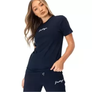 Hype Scribble Logo Womens T-Shirt - Blue