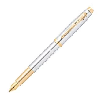 image of Sheaffer 100 Medalist Chrome & Gold Fountain Pen - Medium Nib