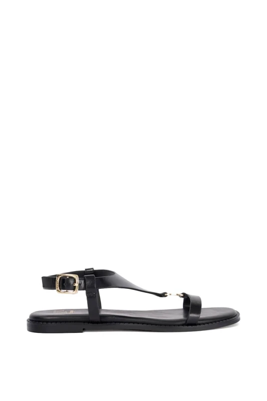 Image of Dune London Womens 'Laith' Leather Sandals in Black Size: 7 Black Female 7