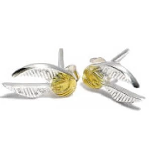 image of Harry Potter Sterling Silver Golden Snitch Stud Earrings