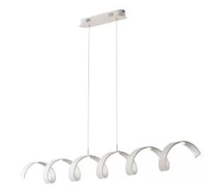 Image of Helix Integrated LED Swirl Effect Bar Pendant, White, Silver, 4000K