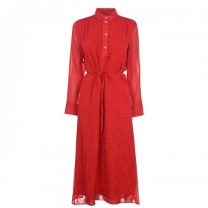 Image of Gant Dot Chiffon Dress - Bright Red 620