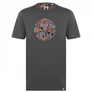 image of Pretty Green Psychedelic Logo T-Shirt - Grey/Multi