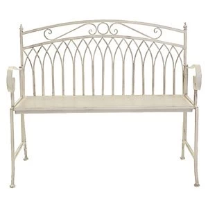 Image of Charles Bentley Wrought Iron Bench White