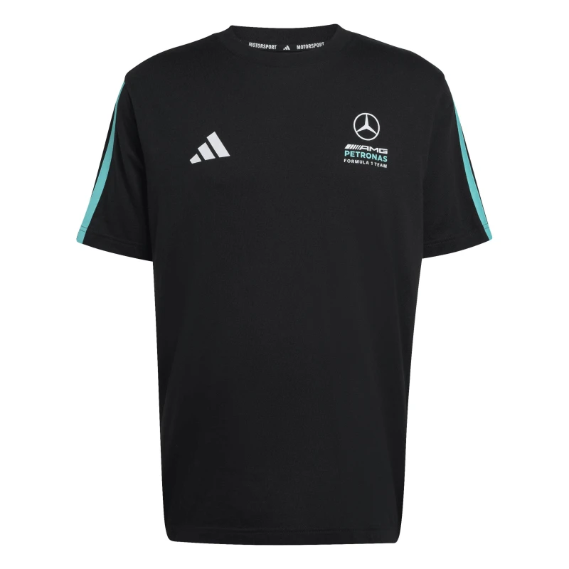 Image of adidas Mens Mer DNA Mercedes T-Shirt Black/Mint Rush male S