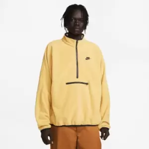 Image of Nike Nsw Polar Club Fleece Half Full Zip Hoody, Wheat Gold/dark Obsidian