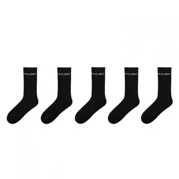 image of Jack and Jones Mens 5 Pack Crew Socks - Black