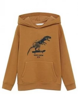 Image of Mango Boys Dino Hooded Sweat - Brown, Size 9 Years