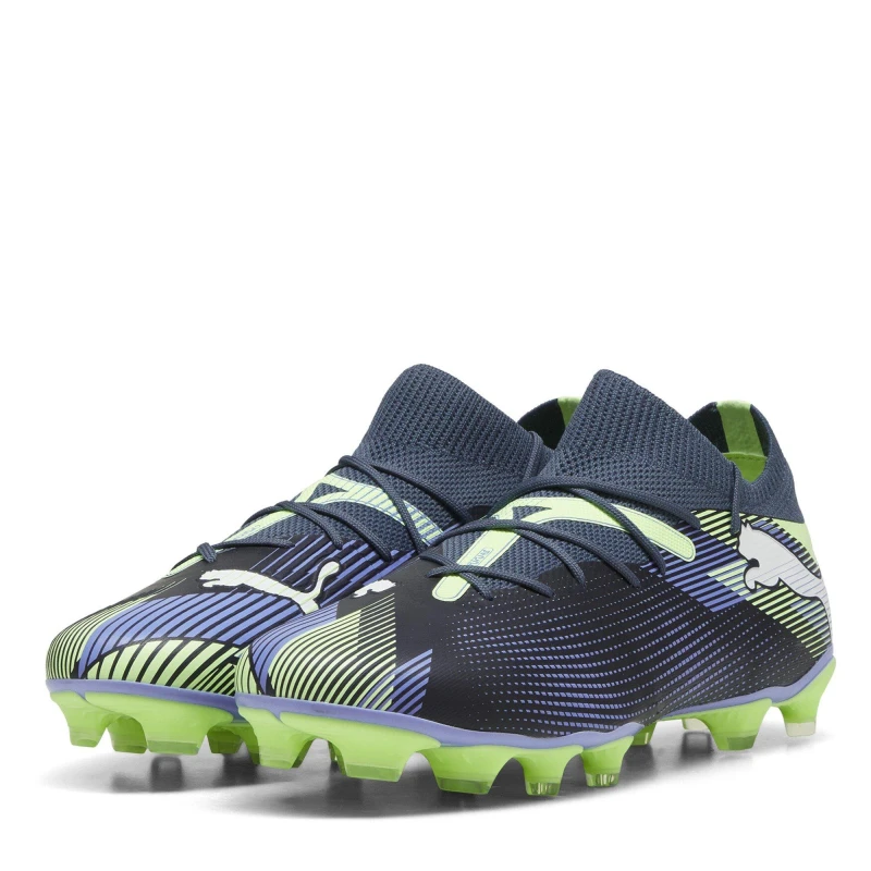 Image of Puma Future 7 Match Rush Firm Ground Football Boots Grey/White/Grn male 8 (42)