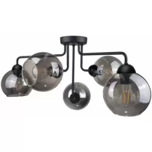 Image of Keter Cosmo Multi Arm Semi Flush Ceiling Light Black, 50cm, 3x E27