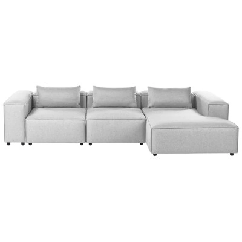 Image of Beliani Modular Corner Sofa 4 Seater Brande Grey Left Hand