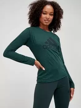 Image of adidas Winners 3.0 Long Sleeve T-Shirt - Dark Green, Dark Green, Size L, Women