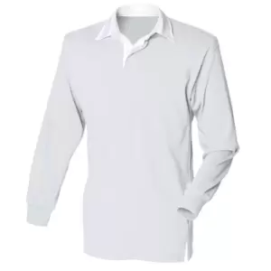 Image of Front Row Long Sleeve Classic Rugby Polo Shirt (S) (Navy/Navy)
