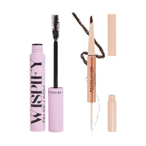 Image of Makeup Revolution Wispify and Fluffy Brow Bundle (Various Shades) - Dark brown