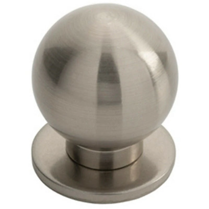 Image of Loops Small Solid Ball Cupboard Door Knob 30mm Dia Satin Nickel Cabinet Handle Metallics unisex