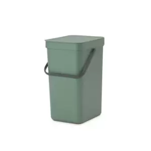 Image of Brabantia Sort & Go Fir Green Plastic Rectangular Freestanding Kitchen Bin, 12L