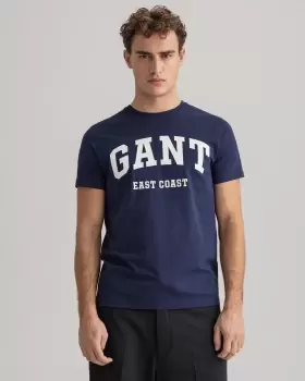 image of GANT Men Logo T-Shirt (4XL) Blue