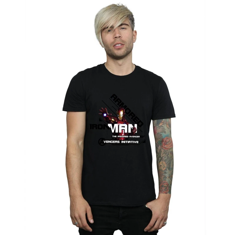 Image of Marvel Marvel Men Iron Man Armored Avenger T-Shirt in Black Size: Small Black S Male 5057245868648