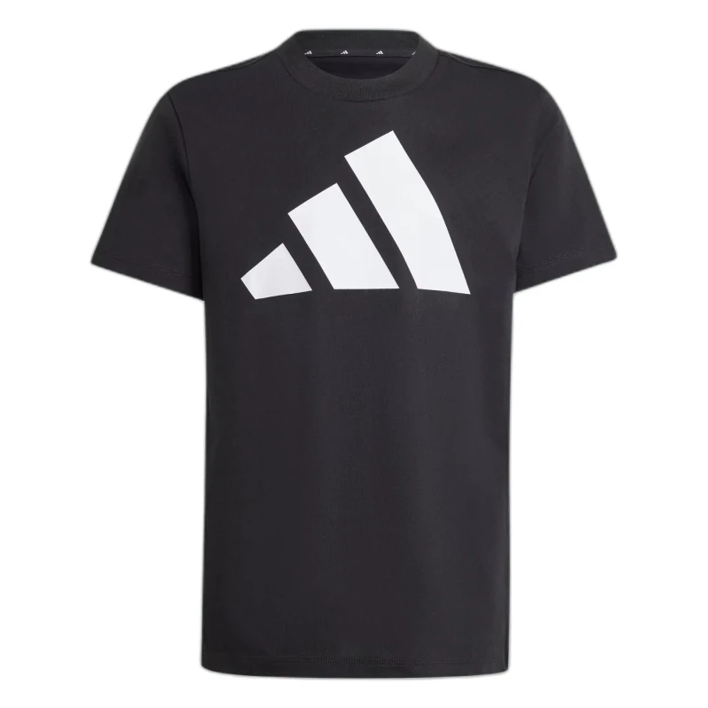 Image of adidas Sportswear Junior Boys Essentials T-Shirt, Black/White, Size 15-16 Years Black/White WAR2K Unisex 15-16 YEARS