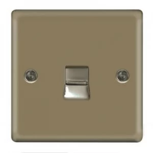 Wickes Single Raised Plate Master Telephone Socket - Pearl Nickel