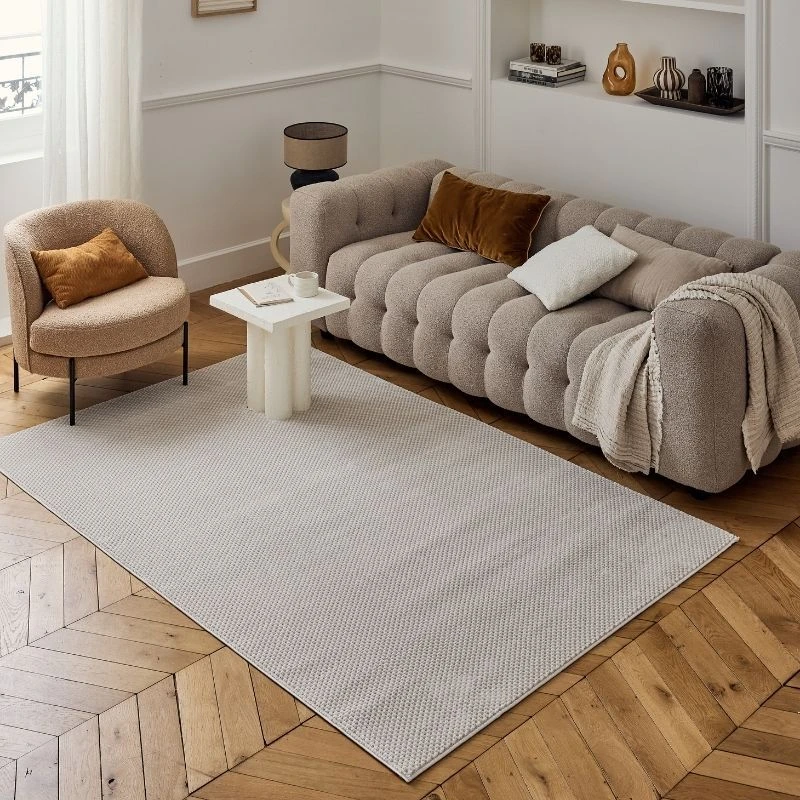 Image of THE RUGS Carmel Modern Area Rugs & Runners Dotted Design Soft Pile in Beige Size: 200cm x 290cm Beige Unisex 200cm x 290 cm