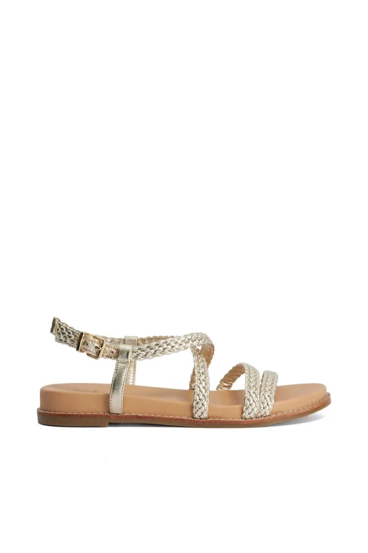 Image of Dune London Womens 'Laite' Sandals in Metallics Size: 5 Metallics Female 5