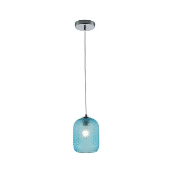 Image of Fan Europe Lighting - Fan Europe ASHFORD Dome Pendant Ceiling Light Blue 15x20cm
