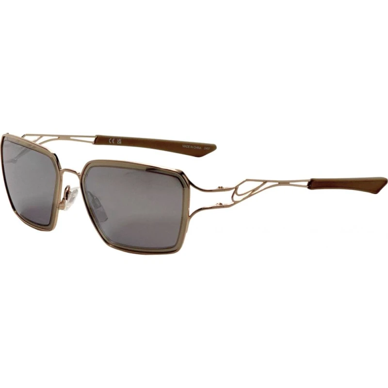 Image of Nike EV24049-708-57 Veil Prism Square/Rectangle Sunglasses in Gold Gold Unisex One Size