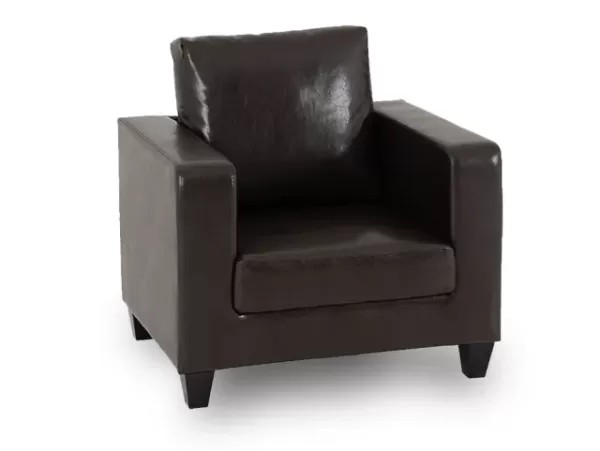 image of Seconique Tempo Brown Faux Leather Arm Chair