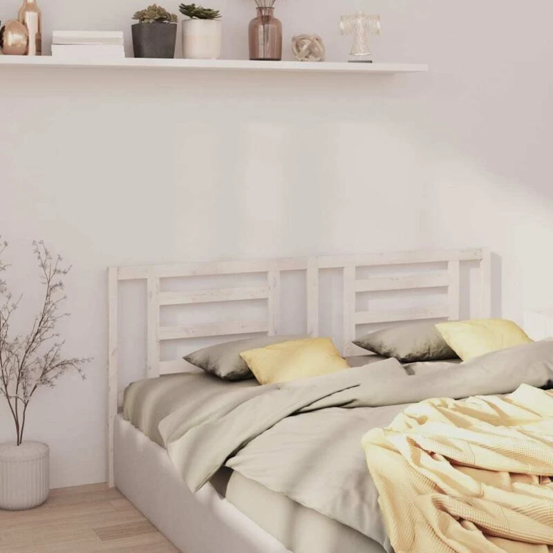 Image of VIDAXL Bed Headboard White 166x4x100cm Solid Pine Wood vidaXL 8720287007128