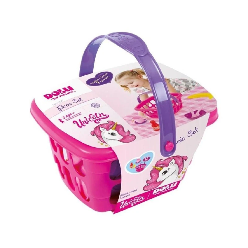 Image of Dolu Unicorn Small Picnic Hamper Set Multi