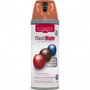 image of Plastikote Premium Gloss Aerosol Spray Paint Orange 400ml