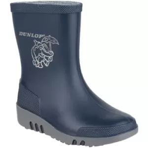 Image of Dunlop Boys Mini Elephant Waterproof PVC Welly Wellington Boots UK Size 10 (EU 28) Toddler