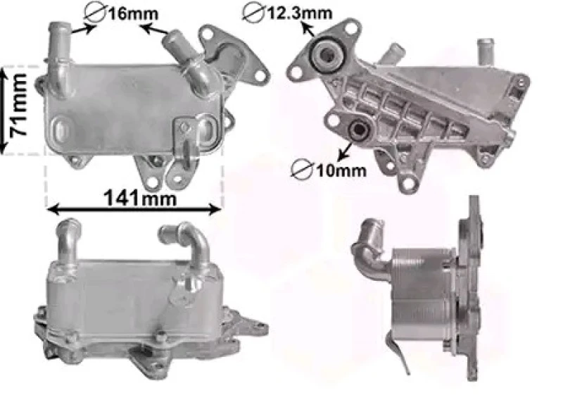 Image of VAN WEZEL 58013705 Oil Cooler, automatic transmission *** IR PLUS *** with accessories Oil Cooler,automatic transmission (1047)