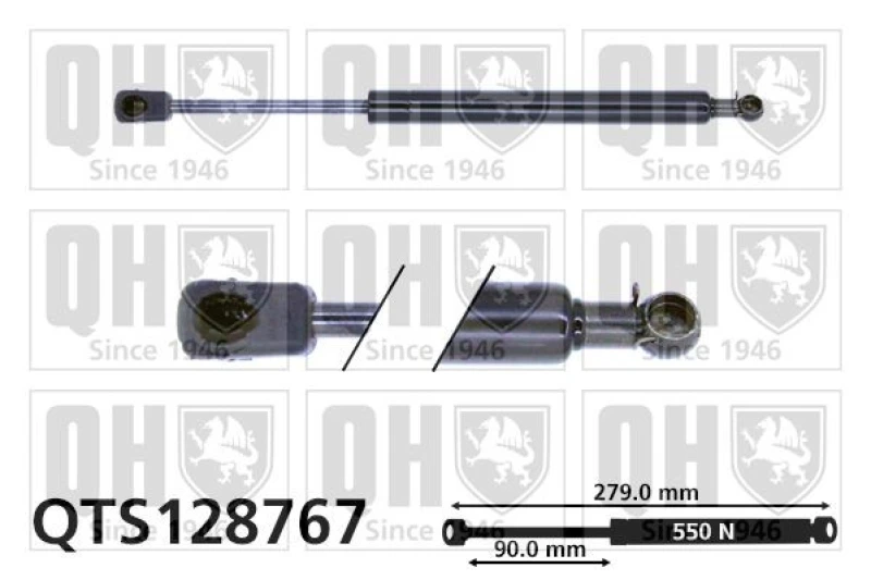 Image of QUINTON HAZELL Tailgate strut QUINTON HAZELL QTS128767