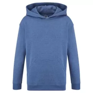 image of Fruit Of The Loom Childrens Unisex Hooded Sweatshirt / Hoodie (12-13) (Heather Royal)