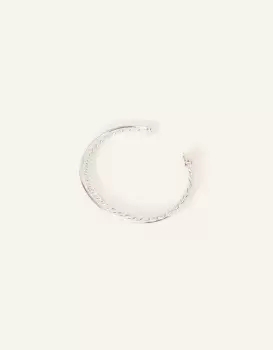 Image of Accessorize Womens Sterling Silver-Plated Twisted Bangle
