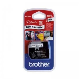 Image of Brother P-touch M Tape 12mm Black/White