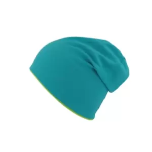 Image of Atlantis Extreme Reversible Jersey Slouch Beanie (One Size) (Turquoise/Safety Green)